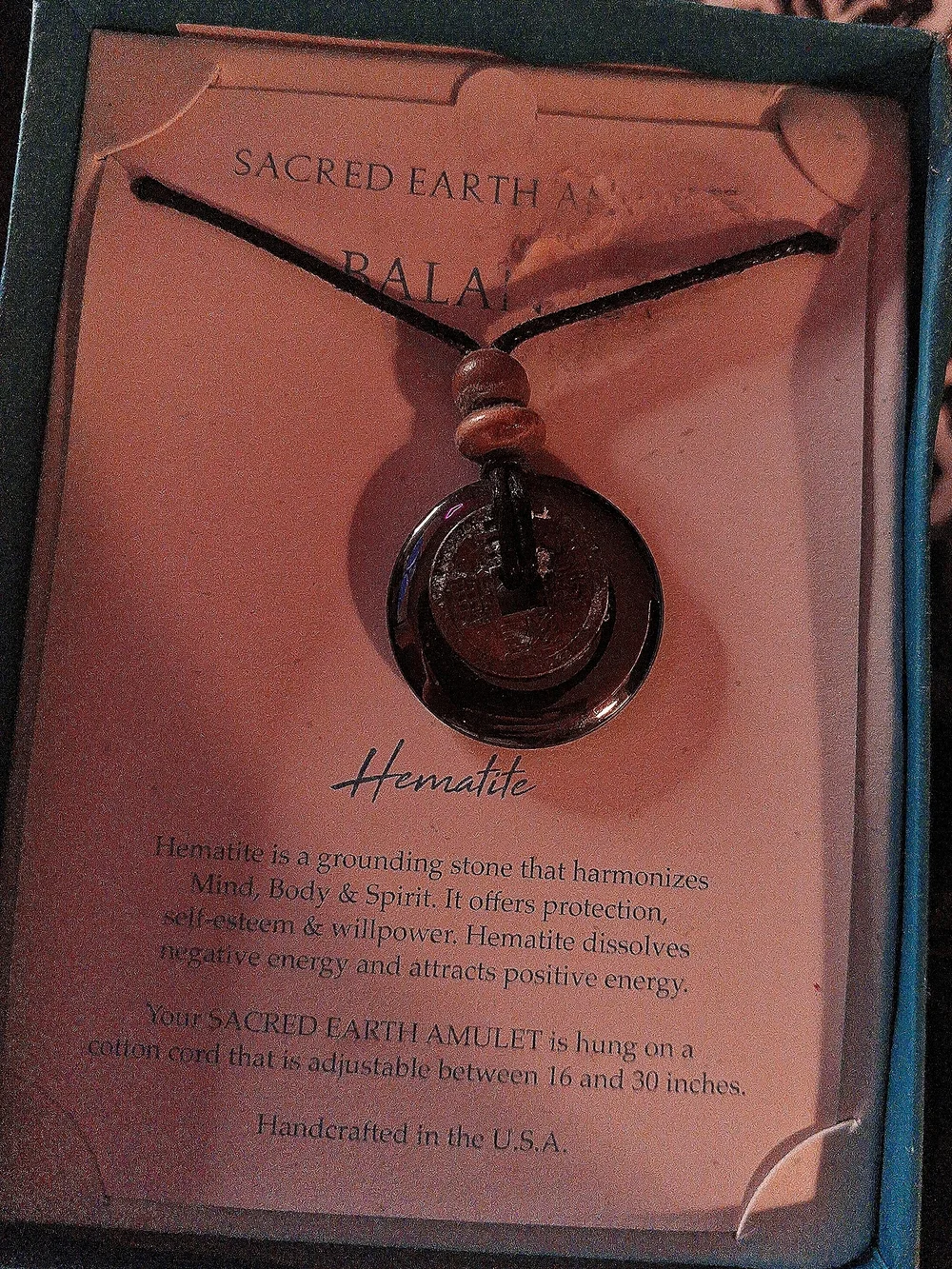 The Balance Hematite Necklace from the Sacred Earth Amulets collection